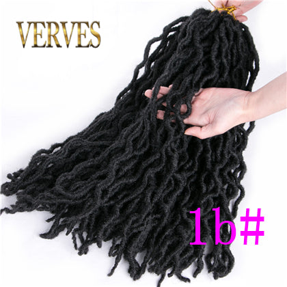 Qp hairFaux Locs Synthetic Crochet Hair Curly Dreadlocks 20 Inch 24 Roots/Pcs,Locs Twist Ombre Braiding Hair Extensions Black,Brown