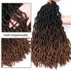 Qp hairFaux Locs Synthetic Crochet Hair Curly Dreadlocks 20 Inch 24 Roots/Pcs,Locs Twist Ombre Braiding Hair Extensions Black,Brown