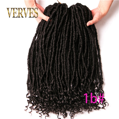 Qp hairFocs Locs Curly Synthetic Hair Crochet Faux Braids Hair Extensions 18 Inch 20 Strands/pcs Dreads Hairstyle Ombre Crochet Braids