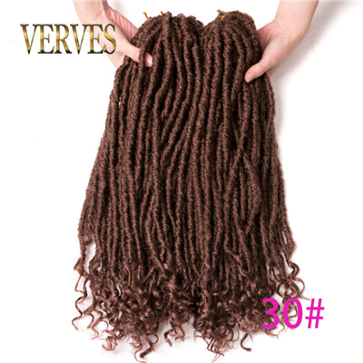 Qp hairFocs Locs Curly Synthetic Hair Crochet Faux Braids Hair Extensions 18 Inch 20 Strands/pcs Dreads Hairstyle Ombre Crochet Braids