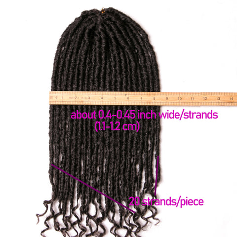 Qp hairFocs Locs Curly Synthetic Hair Crochet Faux Braids Hair Extensions 18 Inch 20 Strands/pcs Dreads Hairstyle Ombre Crochet Braids