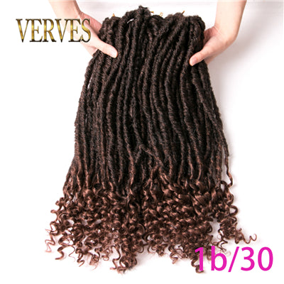 Qp hairFocs Locs Curly Synthetic Hair Crochet Faux Braids Hair Extensions 18 Inch 20 Strands/pcs Dreads Hairstyle Ombre Crochet Braids