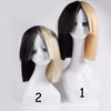 Blonde Sia wig Thick Blunt Bob Wig  Half Blonde and Black 2 Tone Cosplay Costume Wig