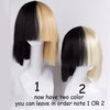 Blonde Sia wig Thick Blunt Bob Wig  Half Blonde and Black 2 Tone Cosplay Costume Wig