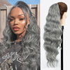 Qp hairMONIXI Long Blonde Synthetic Ponytail Body Wavy Drawstring Ponytail for Women Black Brown Ponytail Hair Clip In Extensions