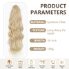 Qp hairMONIXI Long Blonde Synthetic Ponytail Body Wavy Drawstring Ponytail for Women Black Brown Ponytail Hair Clip In Extensions