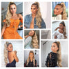 Qp hairMONIXI Long Blonde Synthetic Ponytail Body Wavy Drawstring Ponytail for Women Black Brown Ponytail Hair Clip In Extensions