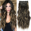 Qp hairMONIXI Long Wavy Hair Extensions Synthetic 4Pcs/Set Hair 20 Inches Clip In Hair Extensions For Women Heat Resistance