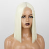 Qp hairMONIXI Short Sytnthetic Hightlight Wig Straight Bob Wigs for Women Shoulder Length Middle Part Wig 60 613 Heat Resistant Wigs