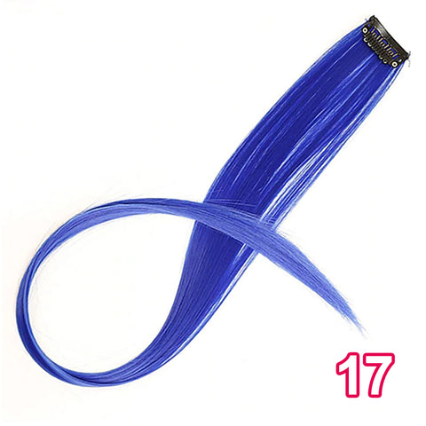 Qp hairMONIXI Synthetic 10pcs/Lot Single Clip In One Piece 20 Inch Two Tone Color Hair Synthetic Long Straight Hair Extensions