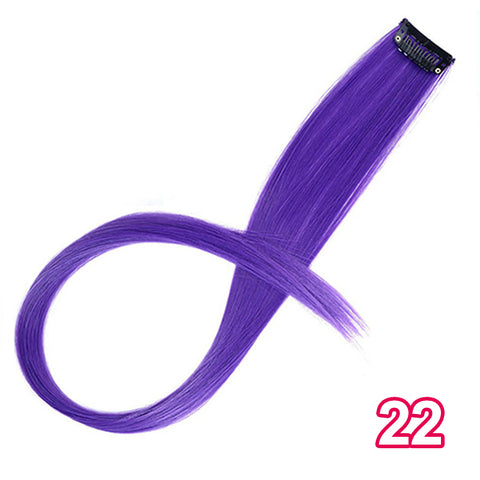Qp hairMONIXI Synthetic 10pcs/Lot Single Clip In One Piece 20 Inch Two Tone Color Hair Synthetic Long Straight Hair Extensions