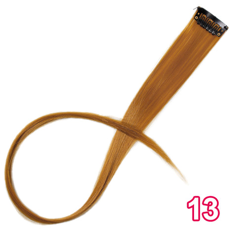 Qp hairMONIXI Synthetic 10pcs/Lot Single Clip In One Piece 20 Inch Two Tone Color Hair Synthetic Long Straight Hair Extensions