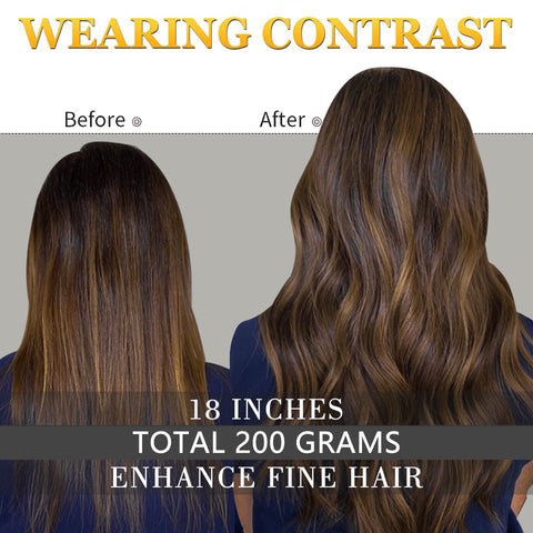 Qp hairMONIXI Synthetic 4pcs Clip in Extensions Long Wavy Hair Extension for Women Dairy Looks Nature Heat Resistence Fiber