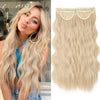 Qp hairMONIXI Synthetic Ash Blonde Hair Extension Long Wavy Hair Extensions Clip for Women Natural Dark Brown Heat Resistant Daily Hair