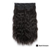 Qp hairMONIXI Synthetic Ash Blonde Hair Extension Long Wavy Hair Extensions Clip for Women Natural Dark Brown Heat Resistant Daily Hair