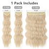 Qp hairMONIXI Synthetic Ash Blonde Hair Extension Long Wavy Hair Extensions Clip for Women Natural Dark Brown Heat Resistant Daily Hair