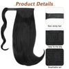 Qp hairMONIXI Synthetic Black Ponytail Extension Long Straight Clip in Hair Extensions with Swooped Ends Half up Half down Hair Clip