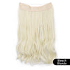 Qp hairMONIXI Synthetic Blonde Invisible Wire Hair Extensions Long Wavy Clip in Hair extensions for Women Natural Fish Line Daily Hair