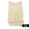 Qp hairMONIXI Synthetic Blonde Invisible Wire Hair Extensions Long Wavy Clip in Hair extensions for Women Natural Fish Line Daily Hair