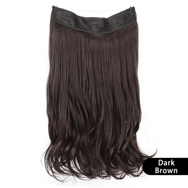 Qp hairMONIXI Synthetic Blonde Invisible Wire Hair Extensions Long Wavy Clip in Hair extensions for Women Natural Fish Line Daily Hair