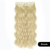 Qp hairMONIXI Synthetic Blonde Invisible Wire Hair Extensions Long Wavy Clip in Hair extensions for Women Natural Fish Line Daily Hair