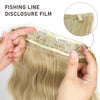 Qp hairMONIXI Synthetic Blonde Invisible Wire Hair Extensions Long Wavy Clip in Hair extensions for Women Natural Fish Line Daily Hair
