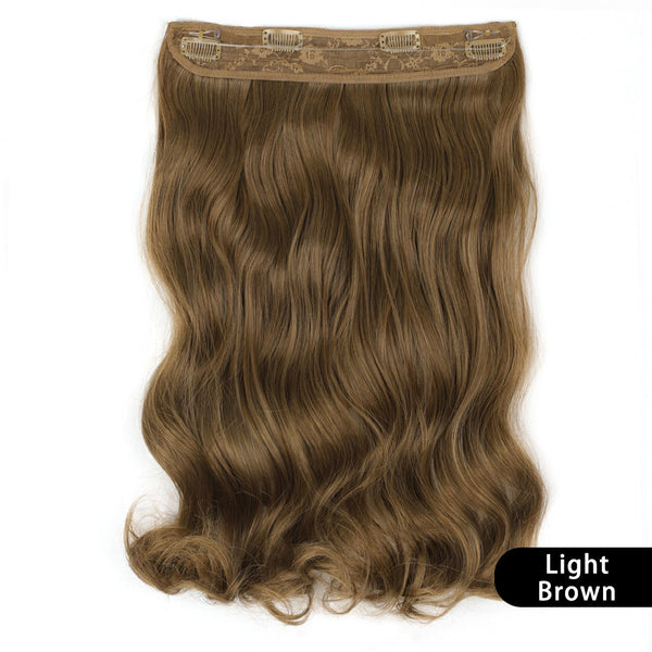 Qp hairMONIXI Synthetic Blonde Invisible Wire Hair Extensions Long Wavy Clip in Hair extensions for Women Natural Fish Line Daily Hair
