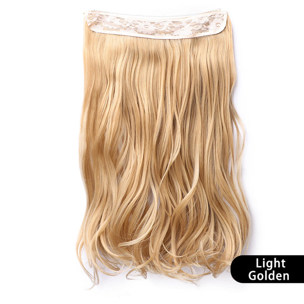 Qp hairMONIXI Synthetic Blonde Invisible Wire Hair Extensions Long Wavy Clip in Hair extensions for Women Natural Fish Line Daily Hair