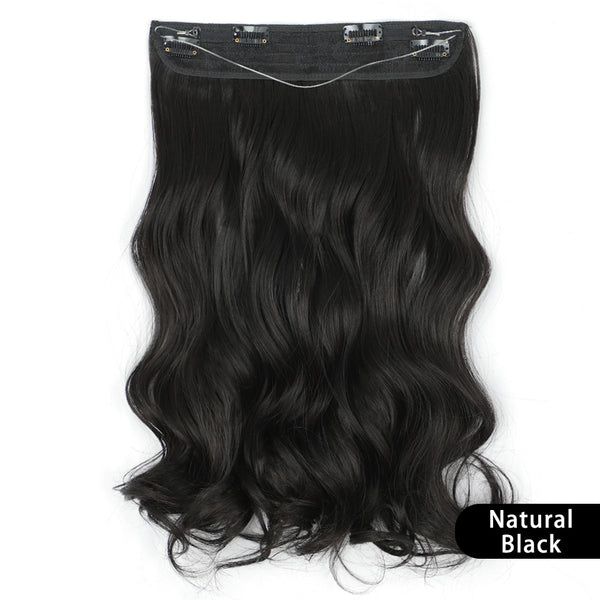 Qp hairMONIXI Synthetic Blonde Invisible Wire Hair Extensions Long Wavy Clip in Hair extensions for Women Natural Fish Line Daily Hair