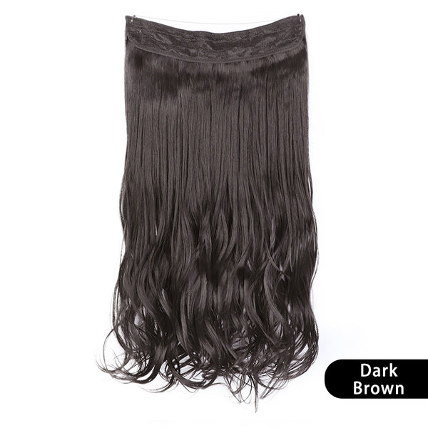 Qp hairMONIXI Synthetic Blonde Invisible Wire Hair Extensions Long Wavy Clip in Hair extensions for Women Natural Fish Line Daily Hair