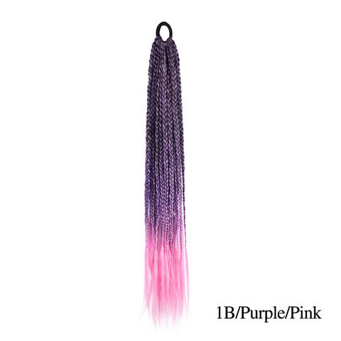 Qp hairMONIXI Synthetic Braiding 24&quot; Ponytail Hairpiece With Rubber Band Hair Ring Braided Chignon Hair Ponytail Hair