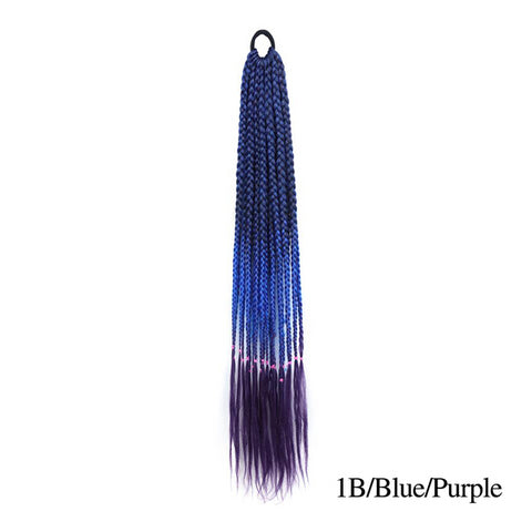 Qp hairMONIXI Synthetic Braiding 24&quot; Ponytail Hairpiece With Rubber Band Hair Ring Braided Chignon Hair Ponytail Hair