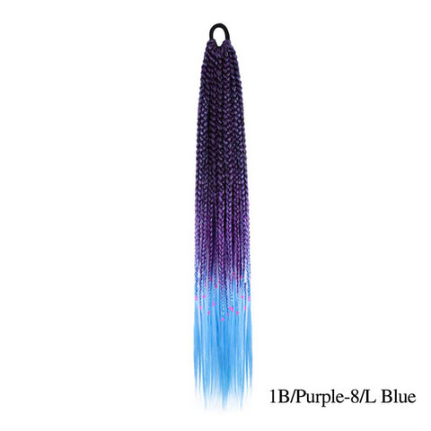 Qp hairMONIXI Synthetic Braiding 24&quot; Ponytail Hairpiece With Rubber Band Hair Ring Braided Chignon Hair Ponytail Hair