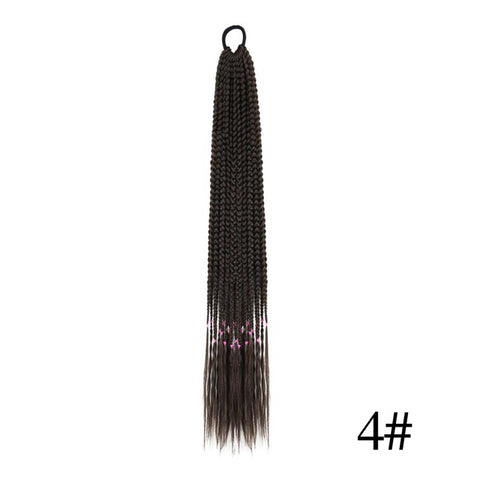 Qp hairMONIXI Synthetic Braiding 24&quot; Ponytail Hairpiece With Rubber Band Hair Ring Braided Chignon Hair Ponytail Hair