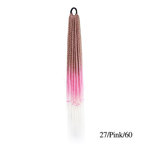 Qp hairMONIXI Synthetic Braiding 24&quot; Ponytail Hairpiece With Rubber Band Hair Ring Braided Chignon Hair Ponytail Hair