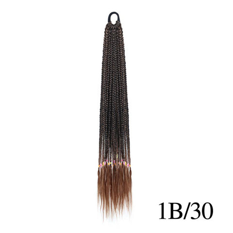 Qp hairMONIXI Synthetic Braiding 24&quot; Ponytail Hairpiece With Rubber Band Hair Ring Braided Chignon Hair Ponytail Hair