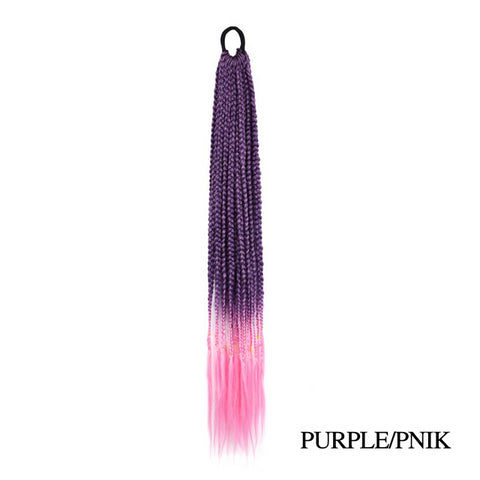 Qp hairMONIXI Synthetic Braiding 24&quot; Ponytail Hairpiece With Rubber Band Hair Ring Braided Chignon Hair Ponytail Hair