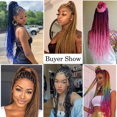 Qp hairMONIXI Synthetic Braiding 24&quot; Ponytail Hairpiece With Rubber Band Hair Ring Braided Chignon Hair Ponytail Hair