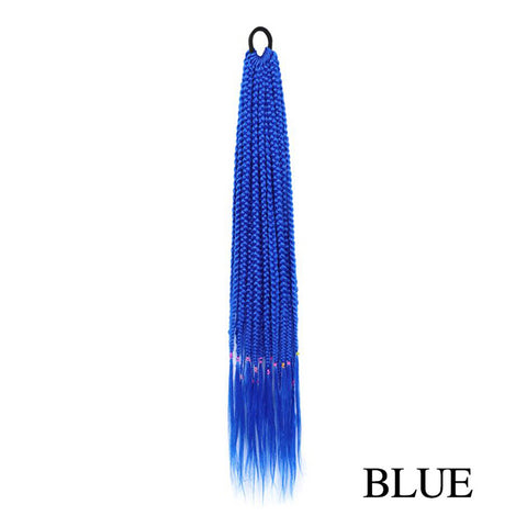 Qp hairMONIXI Synthetic Braiding 24&quot; Ponytail Hairpiece With Rubber Band Hair Ring Braided Chignon Hair Ponytail Hair