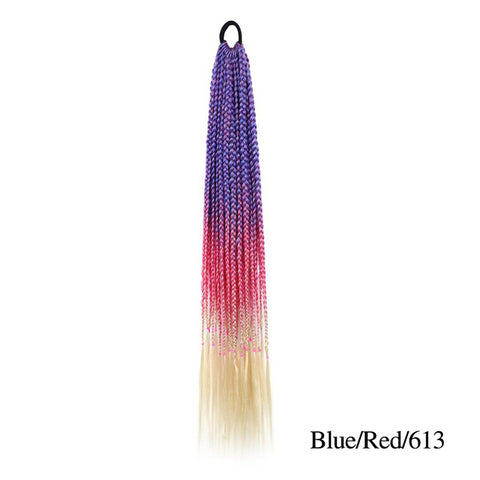 Qp hairMONIXI Synthetic Braiding 24&quot; Ponytail Hairpiece With Rubber Band Hair Ring Braided Chignon Hair Ponytail Hair