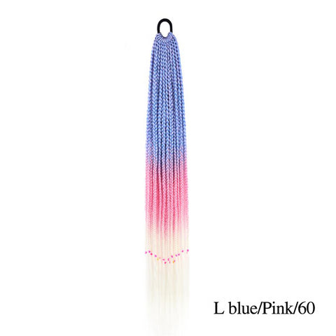 Qp hairMONIXI Synthetic Braiding 24&quot; Ponytail Hairpiece With Rubber Band Hair Ring Braided Chignon Hair Ponytail Hair