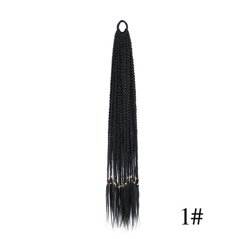 Qp hairMONIXI Synthetic Braiding 24&quot; Ponytail Hairpiece With Rubber Band Hair Ring Braided Chignon Hair Ponytail Hair