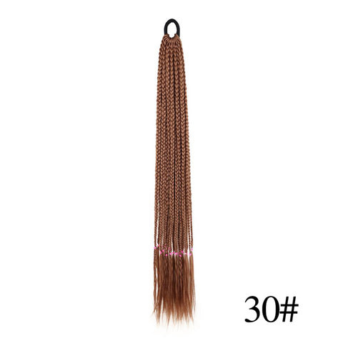 Qp hairMONIXI Synthetic Braiding 24&quot; Ponytail Hairpiece With Rubber Band Hair Ring Braided Chignon Hair Ponytail Hair
