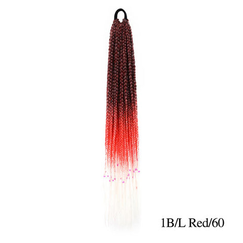 Qp hairMONIXI Synthetic Braiding 24&quot; Ponytail Hairpiece With Rubber Band Hair Ring Braided Chignon Hair Ponytail Hair