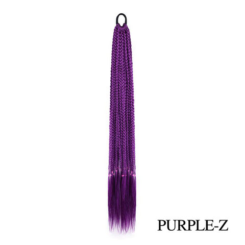 Qp hairMONIXI Synthetic Braiding 24&quot; Ponytail Hairpiece With Rubber Band Hair Ring Braided Chignon Hair Ponytail Hair