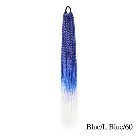 Qp hairMONIXI Synthetic Braiding 24&quot; Ponytail Hairpiece With Rubber Band Hair Ring Braided Chignon Hair Ponytail Hair