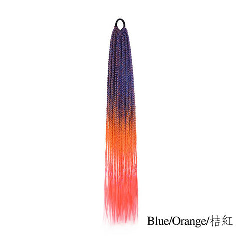 Qp hairMONIXI Synthetic Braiding 24&quot; Ponytail Hairpiece With Rubber Band Hair Ring Braided Chignon Hair Ponytail Hair