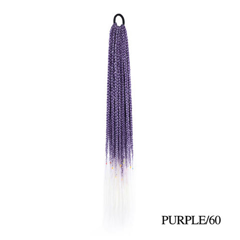 Qp hairMONIXI Synthetic Braiding 24&quot; Ponytail Hairpiece With Rubber Band Hair Ring Braided Chignon Hair Ponytail Hair