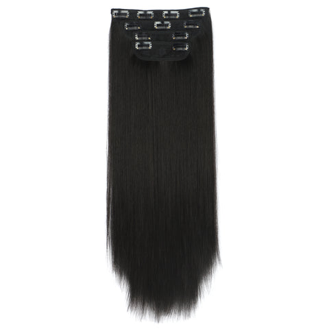 Qp hairMONIXI Synthetic Clip in Beach Wavy Hair Extensions Mix Blonde Synthetic Clip in Hair Extensions for Women Soft Glam Hairpieces