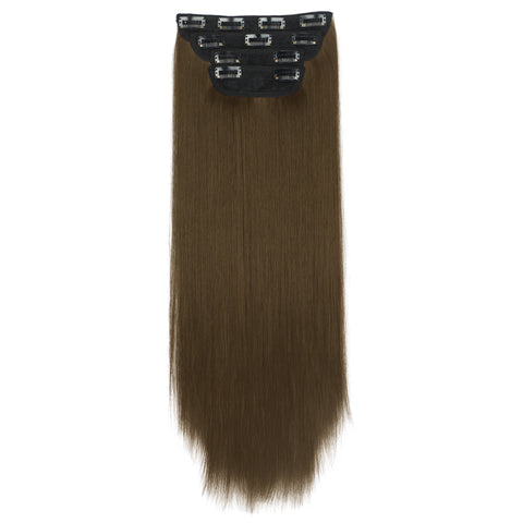 Qp hairMONIXI Synthetic Clip in Beach Wavy Hair Extensions Mix Blonde Synthetic Clip in Hair Extensions for Women Soft Glam Hairpieces